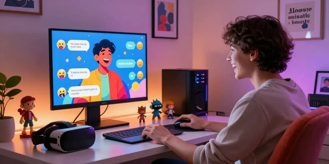 Interactive NSFW chat showcasing a user engaged with a vibrant AI character, creating a playful atmosphere.
