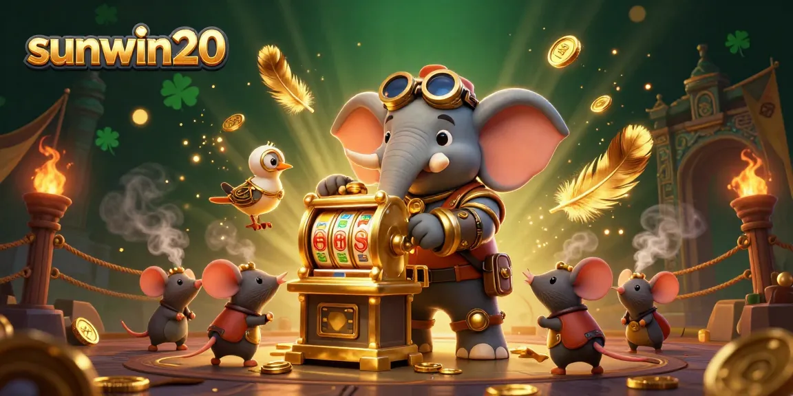 Experience exciting gameplay at sunwin20 with golden slot machines and steampunk elements.