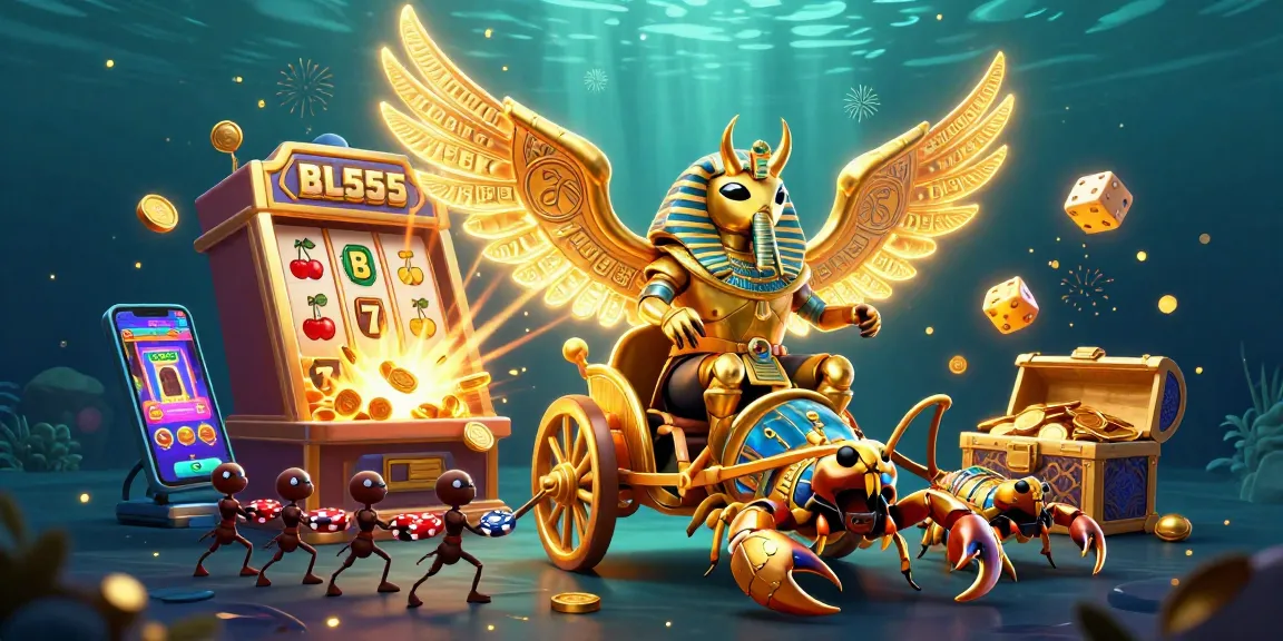 Spin the reels at BL555 with a majestic pharaoh beetle and a jackpot explosion!