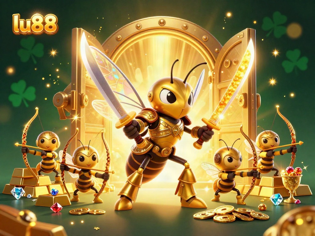 Experience classic slots and jackpots with LU88's vibrant 3D promotional illustration featuring captivating characters.