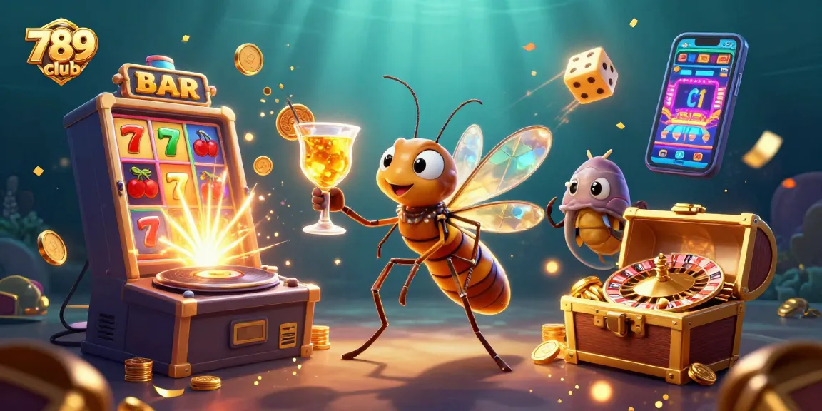 Experience the thrill of gaming at 789 club, featuring a lively casino scene with unique characters and vibrant graphics.