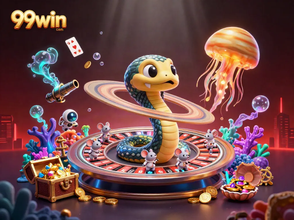 Place bets on the vibrant Saturn-inspired roulette at 99win com with engaging characters and immersive detail.