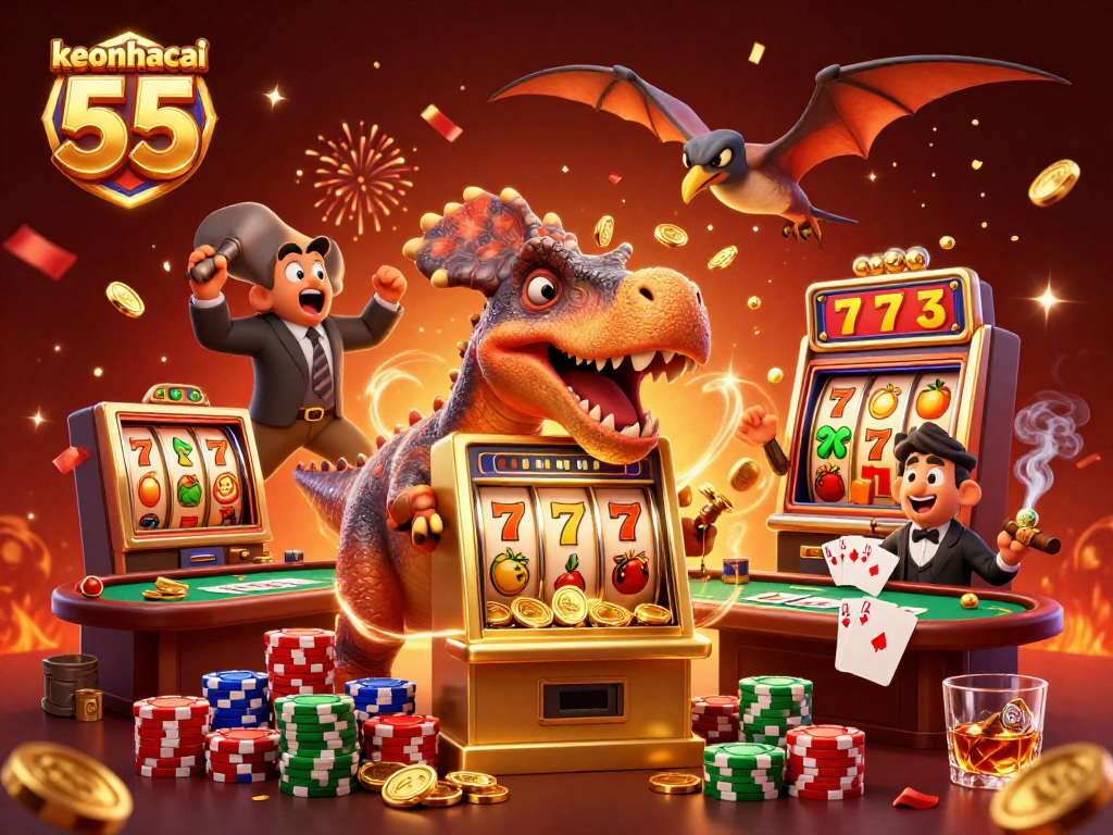 keonhacai 55 showcases thrilling jackpot action with rich 3D casino elements.