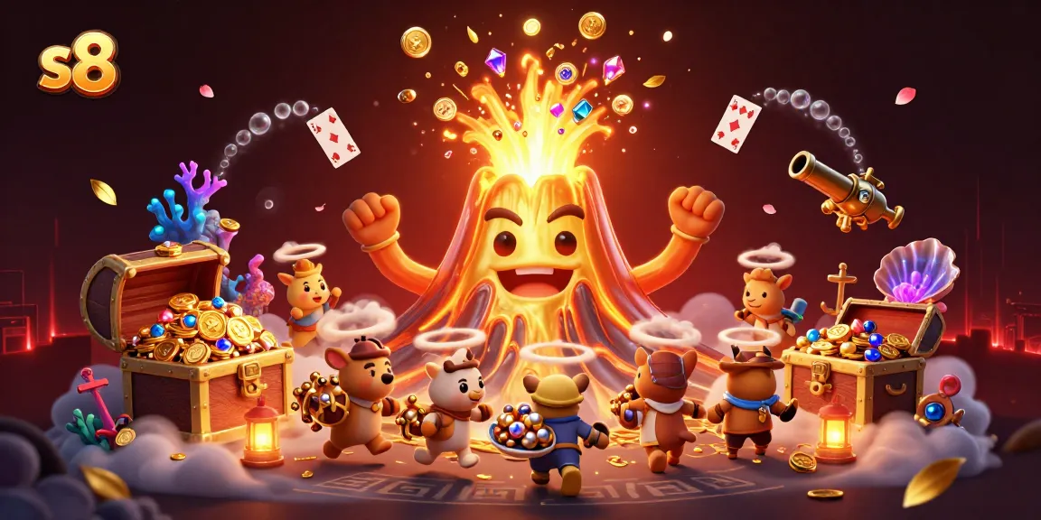 Experience thrilling gameplay in the S8 casino with a dynamic eruption of treasures.
