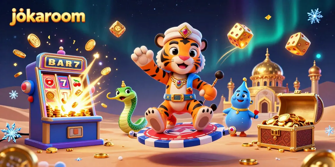 Spin and win big at JokaRoom with vibrant slot and casino game elements dynamically showcased.
