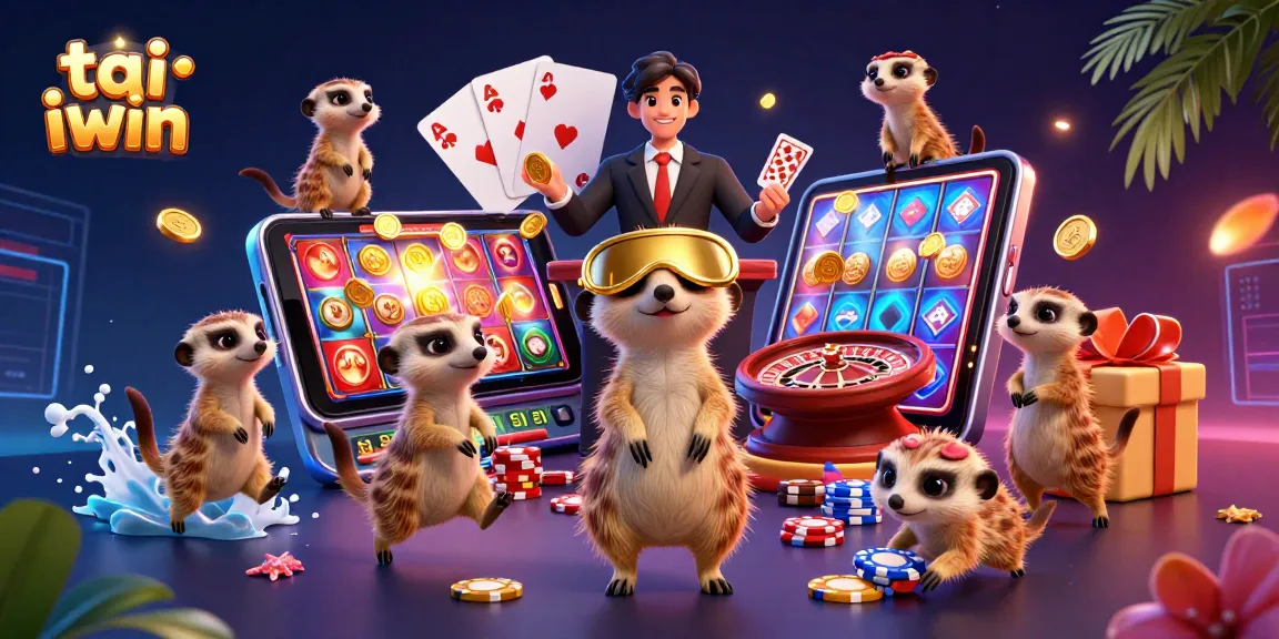 Experience vibrant gameplay at tai iwin with 3D meerkats in a dynamic casino scene.