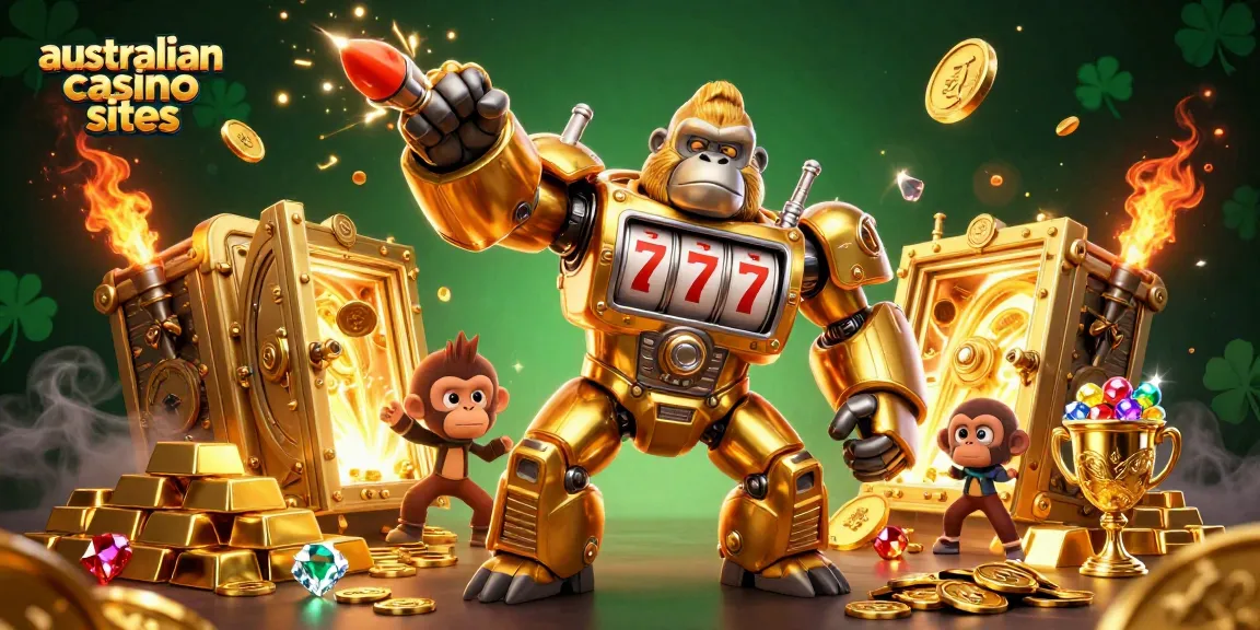 Experience the thrill of winning at australian casino sites with an exciting 3D gorilla mech!
